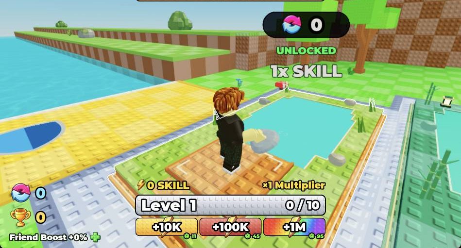 The training pads are straight ahead of spawn