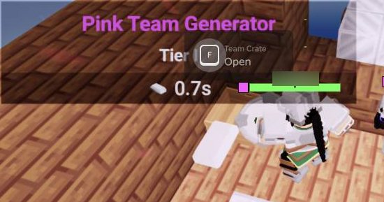 Open the Team Crate at your generator with F