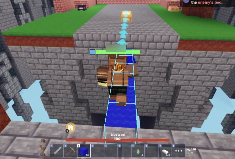 Place a block just ahead, then step onto it