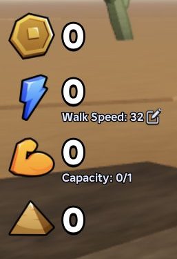 Your stats on the left show Coins, Energy, Strength and Pyramids