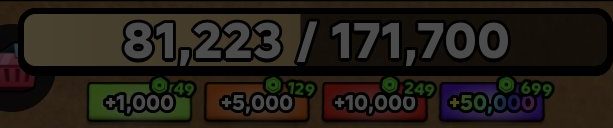 The top counter shows how close the server's pyramid is to complete