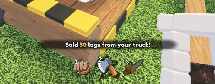 Wait for the 'Sold logs from your truck' message