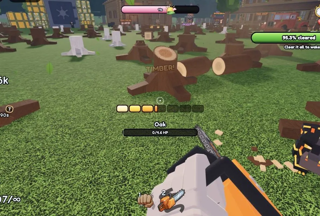 Keep left click held with the crosshair on the trunk