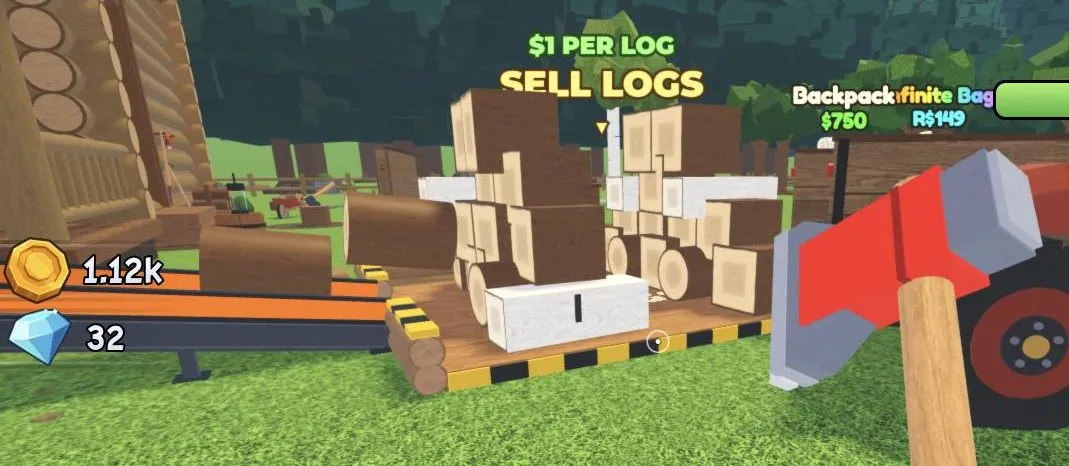 Every sale at the Drop Logs pad gives +2 gems as well as coins