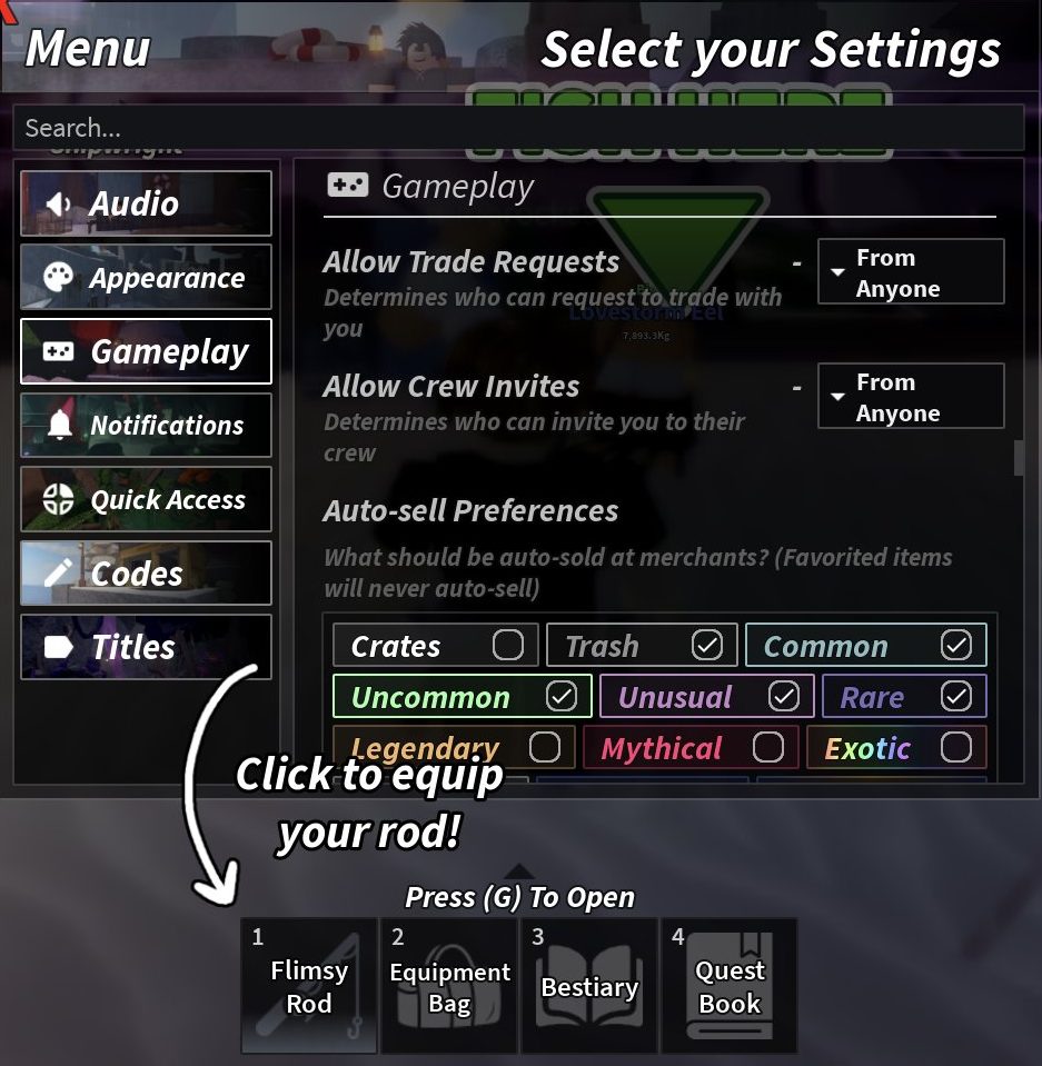 Auto-sell leaves Legendary and higher unticked by default