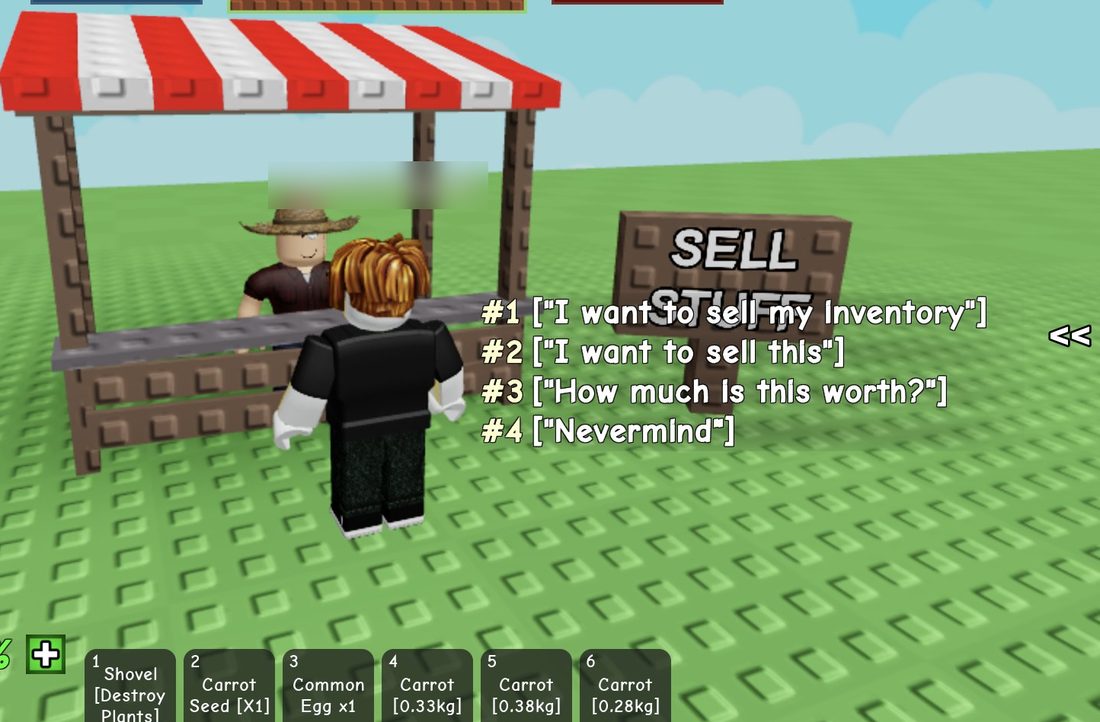 Steven's dialogue options for selling