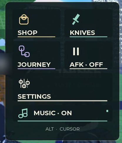 Open the menu and choose KNIVES