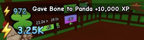 The banner confirms the Bone gave +10,000 XP