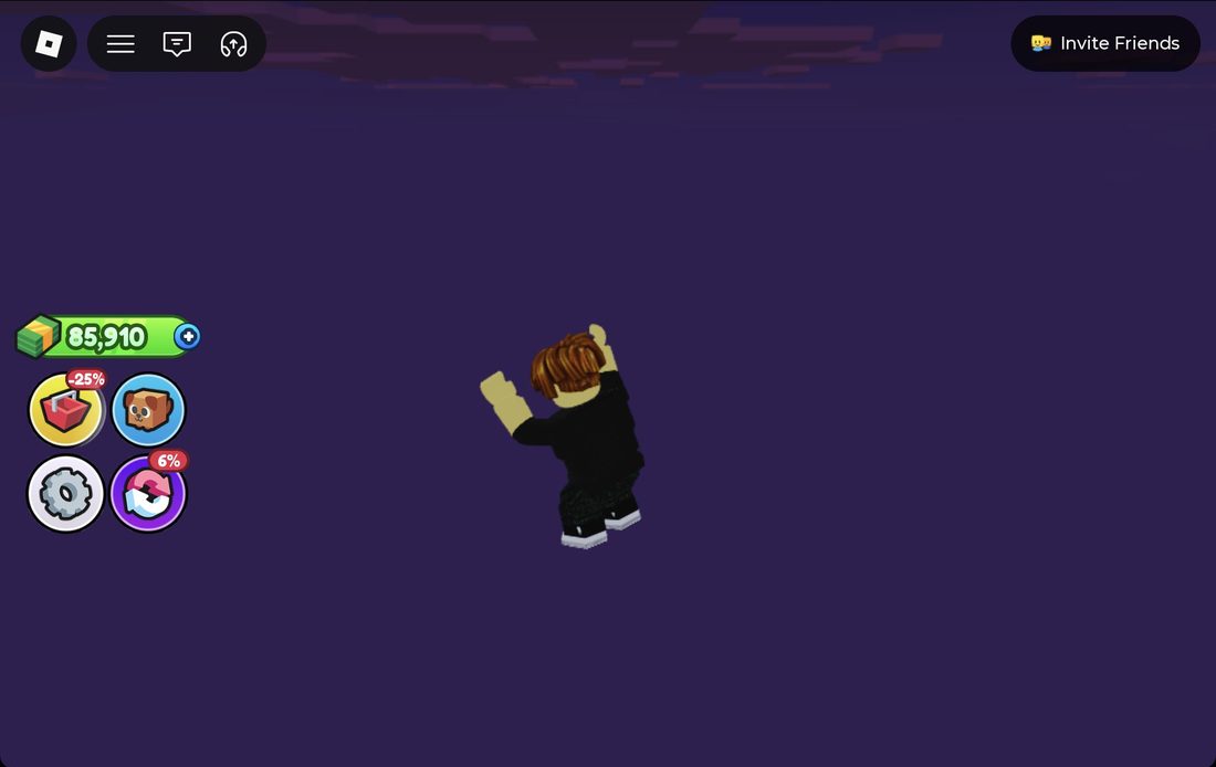 Falling off the island edge into the purple void