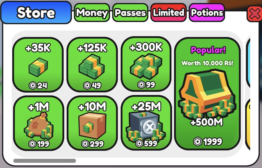 A Money pack: +10M Cash for 299 R$