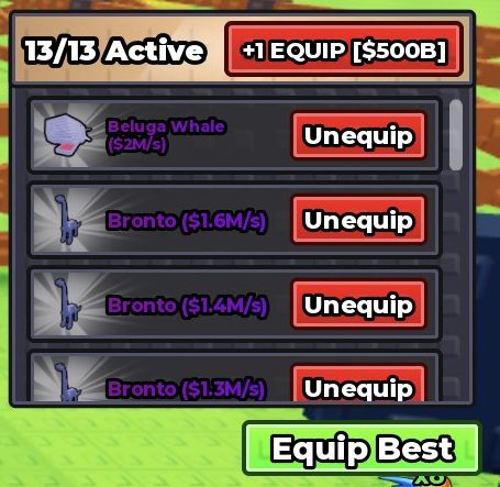 The Equip Best button on the Equipped Pets panel