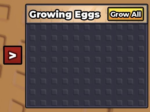 The Growing Eggs list with the Grow All button